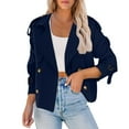 thumbnail image 1 of RQYYD Women Crop Double Breasted Trench Coat Raglan Sleeve Work Office Cropped Jacket With Pockets, 1 of 7