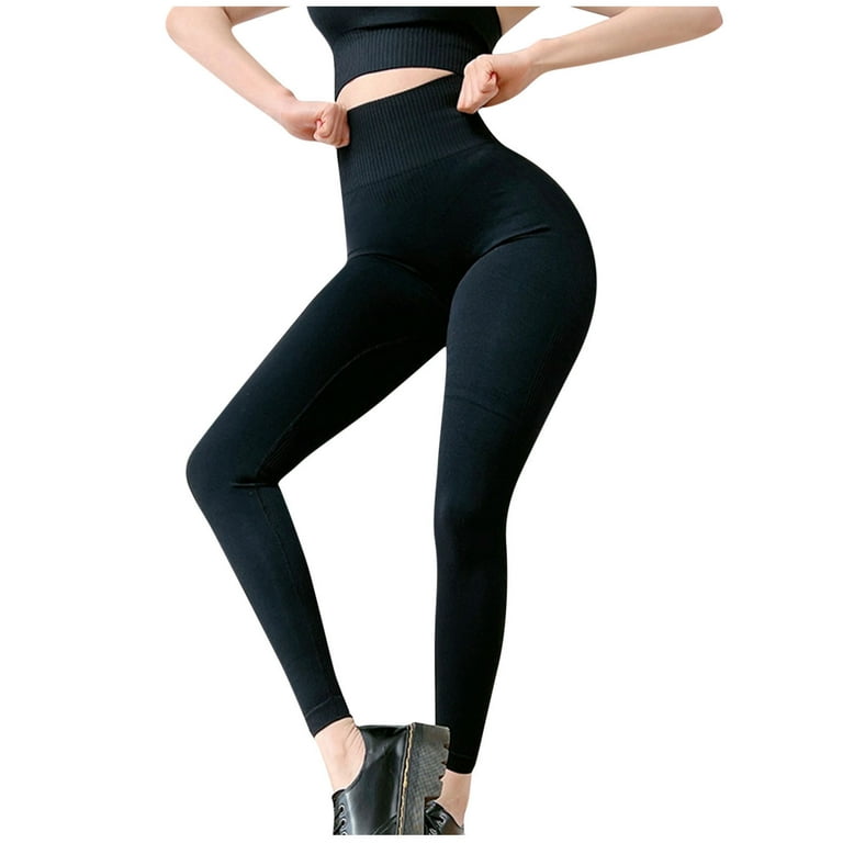 Seamless Black Girls Leggings Women High Waist Tights Elastic Cross Legging  Jogging Yoga Compression Gym Clothing (Color : D, Size : Small) :  : Fashion