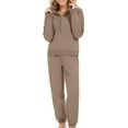 thumbnail image 2 of Women's 2-Piece Lounge Set - Oversized Half Zip Sweatshirt & Wide Leg Sweatpants 2 of 11