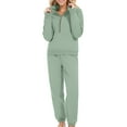 thumbnail image 1 of RQYYD Women's 2 Piece Outfits Lounge Set 2024 Oversized Half Zip Sweatshirt Wide Leg Sweatpant Set Sweatsuit Tracksuit, 1 of 5