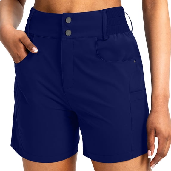 RQYYD Women's 5" Hiking Golf Shorts with Pockets High Waist Stretch Cargo Short Shorts for Women Casual Summer