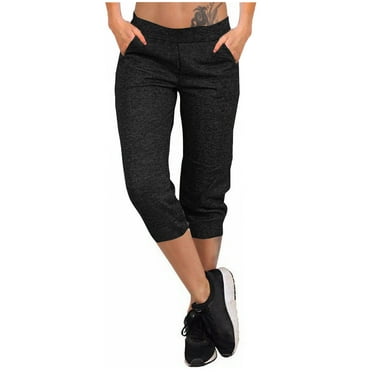 RQYYD Women's Capri Yoga Pants with Pockets 2024 Summer Drawstring High Waisted Legging for Workout Gym Athletic Casual Pants