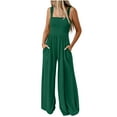 thumbnail image 1 of RQYYD Women's Casual Loose Overalls Jumpsuits One Piece Sleeveless Printed Wide Leg Long Pant Rompers With Pockets, 1 of 7