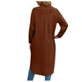 thumbnail image 1 of RQYYD Women's Fall Long Sleeve Shirts Button Down Blouse Cotton Tunic High Low Tops, 1 of 7