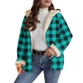 thumbnail image 1 of RQYYD Women's Flannel Hooded Plaid Shacket Thick Coat Winter Coat for Warmth Button down Warm and Fuzzy Fleece Jacket, 1 of 7