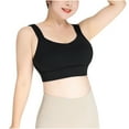 thumbnail image 1 of RQYYD Women's High Impact Sports Bra Back Adjustable Straps Plus Size Workout Bra Solid Scoop Neck Sports Underwear Black 4XL, 1 of 6
