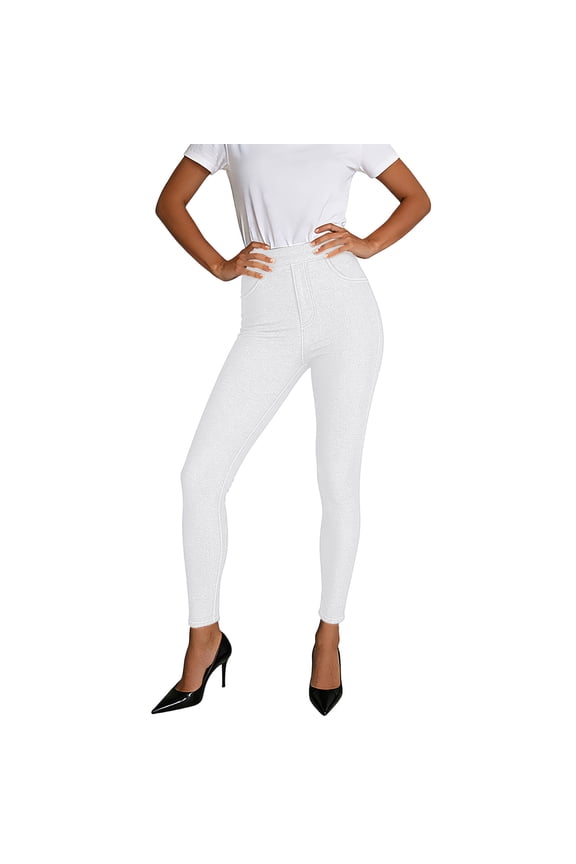 Women's High Waist Denim Leggings Stretchy Pull-On Skinny Jeans Tummy Control Casual Daily Jeggings