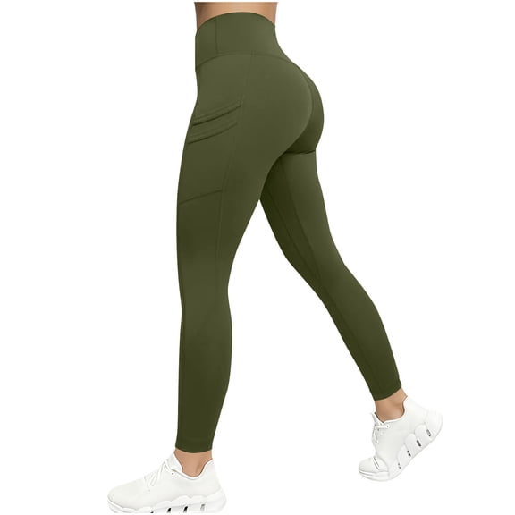 RQYYD Women's High Waist Yoga Pants Soft Tummy Control Athletic Workout Leggings with Pockets