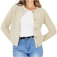 thumbnail image 1 of RQYYD Women's Knit Cardigan Sweaters Casual Long Sleeve Open Front Button Down Trendy Jackets Outerwear, 1 of 6