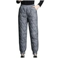 thumbnail image 1 of RQYYD Women's Lightweight Puffy Pants Elastic High Waist Quilted Snow Pants Puffer Winter Trousers for Ski Camp Gray XXL, 1 of 5