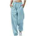 thumbnail image 1 of RQYYD Women’s Lounge Baggy Cinch Bottom Sweatpants Joggers High Waist Pants with Pockets Teen Girls Baggy Y2K Athletic Pants, 1 of 4