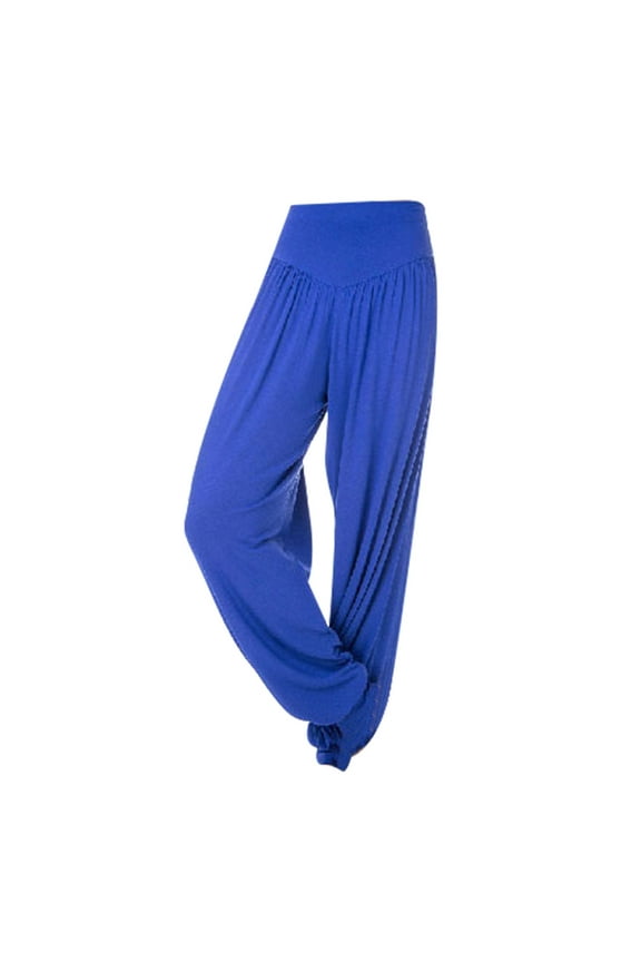Women's Modal Sports Dance Yoga Harem Pants Flare Loose Baggy Wide Leg Lounge Pajama Bottoms(Blue,M)
