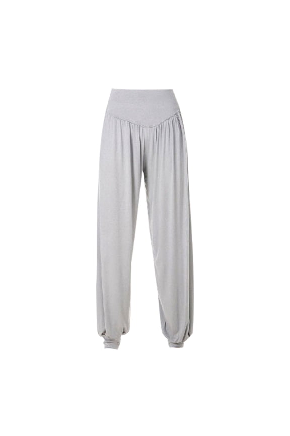 Women's Modal Sports Dance Yoga Harem Pants Flare Loose Baggy Wide Leg Lounge Pajama Bottoms(Gray,L2)