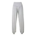 thumbnail image 1 of RQYYD Women's Modal Sports Dance Yoga Harem Pants Flare Loose Baggy Wide Leg Lounge Pajama Bottoms(Gray,L), 1 of 3