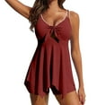 thumbnail image 1 of RQYYD Women's One Piece Bathing Suit Tummy Control Swim Dress with Shorts Ruffled Flowy Swimwear for Beach, 1 of 7