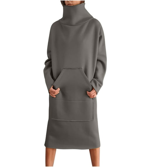 RQYYD Women's Oversized Sweatshirts 2024 Long Sleeve Cowl Neck Casual Loose Fit Hoodies Fall Trendy Pullover Tunic Top with Pockets