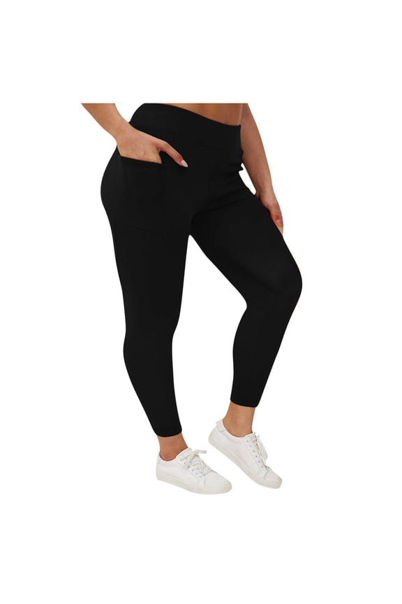 Women's Plus Size Fleece Lined Leggings-Thermal High Waist Stretchy 1X-5X Yoga Pants for Winter Workout