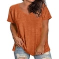 thumbnail image 1 of RQYYD Women's Plus Size V Neck T Shirts Short Sleeve Tops Casual Summer Tshirts Loose Fit Tees, 1 of 5