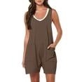thumbnail image 1 of RQYYD Women's Sleeveless Rompers Casual Tank Top Shorts Jumpsuit Solid Color Summer Overalls Ladies Comfy Mini Short Romper, 1 of 7