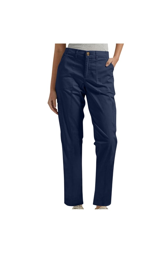 Women's Straight Leg Cargo Pants with Button Closure Multi Pockets Casual Utility Trousers for Hiking Outdoor Activities