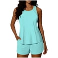 thumbnail image 1 of RQYYD Women's Two Piece Swimsuit Set Racerback Tankini Top with High Waisted Shorts Bathing Suit with Pockets for Beach Vacation, 1 of 6