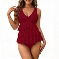 thumbnail image 1 of RQYYD Women's Two Piece Swimsuit Set Tiered Ruffle Tankini Top with High Waisted Bottoms Bathing Suit for Beach Vacation, 1 of 6