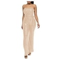 thumbnail image 1 of RQYYD Women's V Neck Sequin Mesh Bodycon Long Pants Party Jumpsuits Rompers, 1 of 2