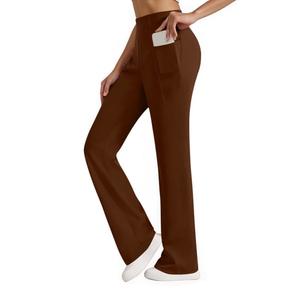 RQYYD Women's Yoga Pants Wide Leg wiht Pockets High Waist Stretch Loose Casual Sweatpants