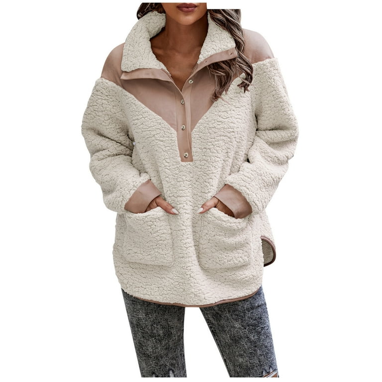 Fuzzy jackets deals pullover walmart