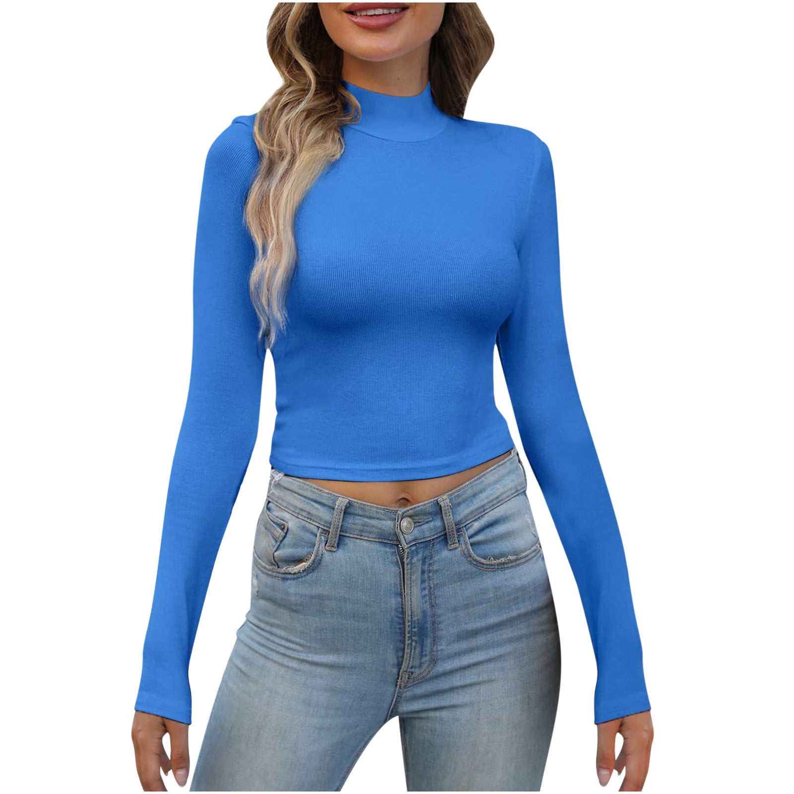 Mock neck fitted top cheap