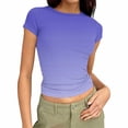 thumbnail image 1 of RQYYD Womens Boat Neck Short Sleeve Shirts Summer Crop Tops Basic Going Out Tee Fashion Y2K Outfits, 1 of 6