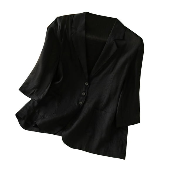 RQYYD Womens Buttons Down Shirts V Neck Cotton Linen Top with Pocket Lightweight Long Sleeve Tops for Women