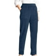 thumbnail image 1 of RQYYD Womens Corduroy Pants Casual Elastic High Waisted Straight Leg Pull On Trousers Loose Comfy Slacks with Pockets, 1 of 5