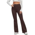 thumbnail image 1 of RQYYD Womens Flare Bootcut Yoga Pants Elastic Hight Waisted Tummy Control Workout Bell Bottom Leggings Athletic Wide Leg Pants, 1 of 7