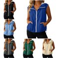 thumbnail image 1 of RQYYD Womens Hooded Running Vest Zip Up Sleeveless Lightweight Outdoor Windbreaker with Pockets, 1 of 8