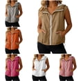 thumbnail image 1 of RQYYD Womens Hooded Running Vest Zip Up Sleeveless Lightweight Outdoor Windbreaker with Pockets, 1 of 8