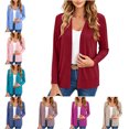 thumbnail image 1 of RQYYD Womens Open Front Cardigan Long Sleeve Lightweight Loose Casual Fall Soft Knit with Pockets, 1 of 6