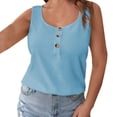 thumbnail image 1 of RQYYD Womens Oversized Ribbed Kint Shirts Sleeveless Scoop Neck Button Up Blouse 2024 Summer Casual Retro Tank Tops, 1 of 6