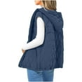 thumbnail image 1 of RQYYD Womens Puffer Vest Casual Sleeveless Hooded Zip Up Jacket Quilted Winter Coat Stand Collar Gilet Jacket with Pockets, 1 of 6
