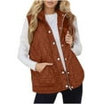 thumbnail image 1 of RQYYD Womens Puffer Vest Lightweight Stand Collar Sleeveless Quilted Jackets Button Fall Spring Zip Up Coat Outerwear, 1 of 7