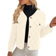 thumbnail image 1 of RQYYD Womens Quilted Lightweight Jackets Button Down Puffer Jacket Coats Padded Outwear with Pockets, 1 of 7