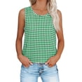 thumbnail image 1 of RQYYD Womens Round Neck Sleeveless Gingham Tank Top Casual Loose Fit Blouse for Summer Daily Wear, 1 of 7