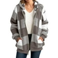 thumbnail image 1 of RQYYD Womens Sherpa Jacket Fuzzy Zip Up Hoodie Oversized Fleece Jackets Fluffy Coat with Pockets, 1 of 7