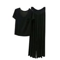 thumbnail image 1 of RQYYD Womens Soft Pajamas Set Short Sleeve Top with Wide Leg Pants Lightweight Breathable Loungewear Cozy Nightwear for Ladies, 1 of 5