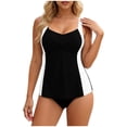 thumbnail image 1 of RQYYD Womens Tankini Tops Flowy Swim Tops Crisscross Tankini Swimsuits Modest Color Block Swim Suits, 1 of 5