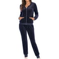 thumbnail image 1 of RQYYD Womens Velour Sweatsuits Sets 2 Piece Tracksuits Outfits Full Zip Hoodie and Sweatpant Set Velvet Jogging Suit Long Sleeve Tracksuits, 1 of 5