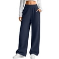 thumbnail image 1 of RQYYD Womens Wide Leg Pants Casual Elastic High Waist Loose Fit Lounge Comfy Fall Trousers with Pockets, 1 of 7