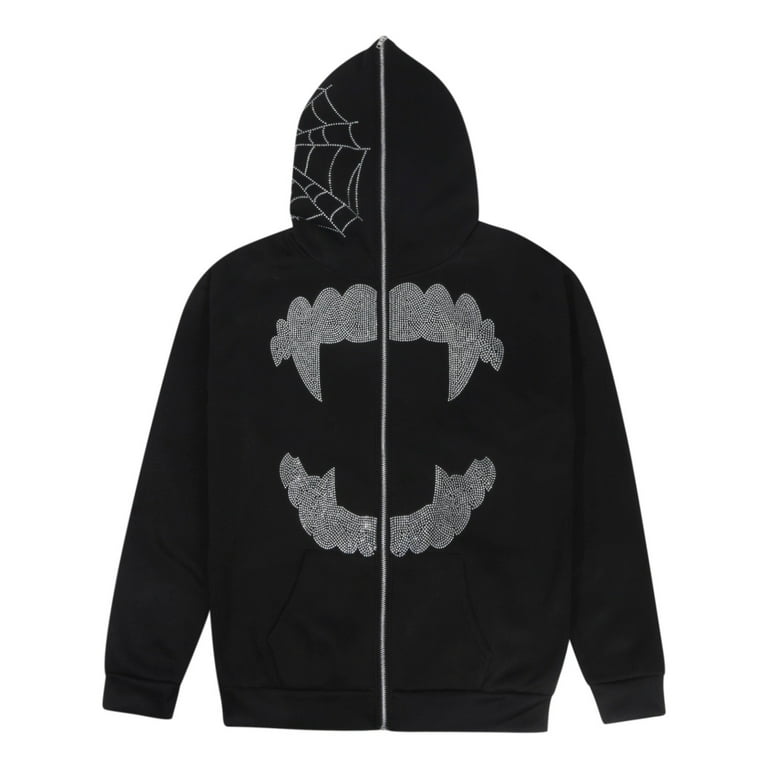 Hoodie with rhinestone smiley face new arrivals