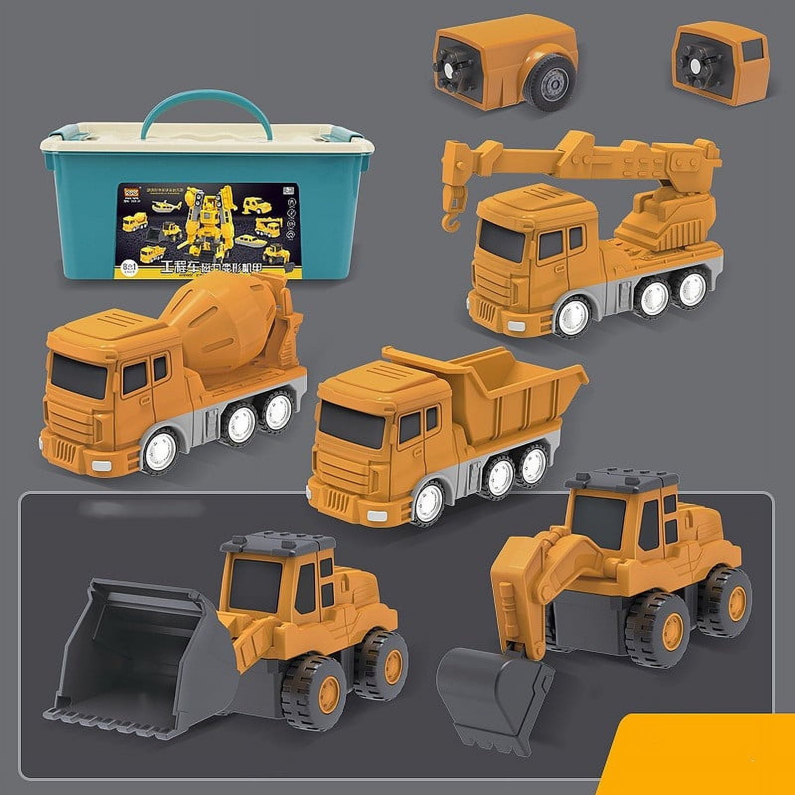 6-in-1 Magnetic Transforming Dinosaur Vehicles - STEM Learning Toy For Toddlers 3-6, Build Robots, Dinosaurs & Learn Colors