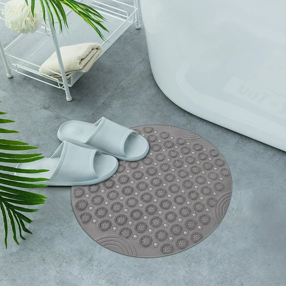 RRCSS Pvc Bathroom Shower Anti-Slip Mat Round Bathroom Anti-Slip Mat Household Shower Room Hydrophobic Quick-Drying Suction Cup Mat Bathroom Bath Massage Foot Mat